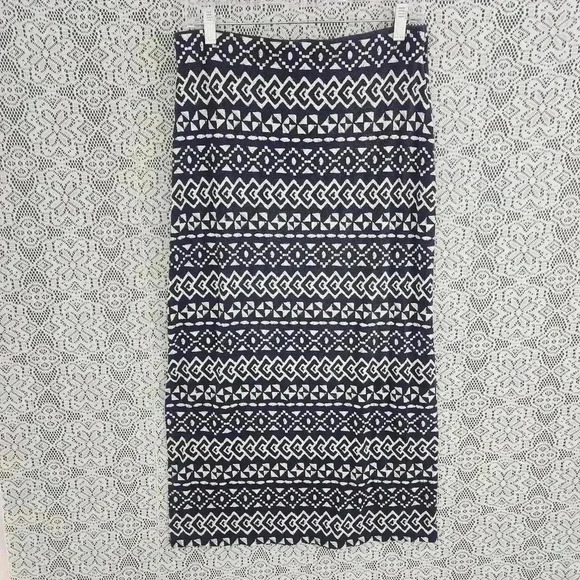 Loft Rayon stretched pattern midi pencil slip skirt MP - Picture 2 of 8